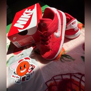 Nike Dunk Low TD Valentine's Day 2024 Red Pink Suede Sneakers Kids Shoes 8c 8